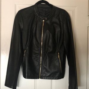 NEW FAUX LEATHER MOTO JACKET SIZE L NEVER WORN -